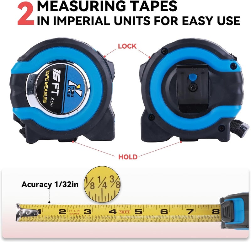 Surfcabin Wheel Alignment Tool – Toe Alignment Plates with Digital Angle Finder, Heightened Design, 2 Imperial Tape Measures, Fits Most Cars, Trucks, and SUVs - Image 5